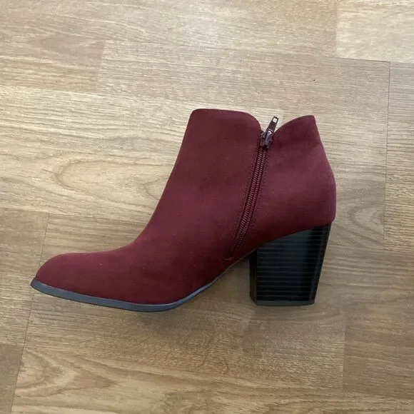 Style & Co Masrinaa Block-Heel Ankle Bootie Scarlet Micro Size 9.5M NIB - Picture 7 of 12